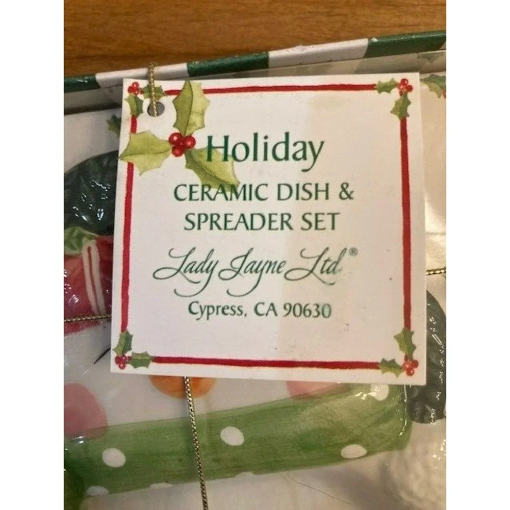 Lady Jayne Ltd 2002‎ Snowman Christmas Ceramic Dish & Spreader Set